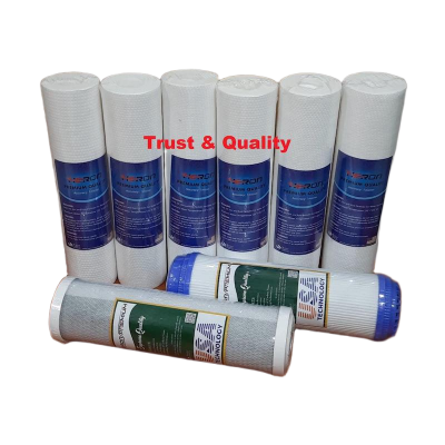 Picture of Sediment Filter PP (1 Micron)-6 Pcs, CTO Net Carbon-1 Pcs and 10" UDF Box Carbox-1 Pcs (8 Pcs Package) HERON PREMIUM