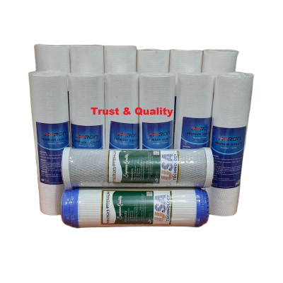 Picture of Sediment Filter PP (1 Micron)-12 Pcs, CTO Net Carbon-1 Pcs and 10" UDF Box Carbox-1 Pcs (14 Pcs Package) HERON PREMIUM