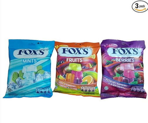 Picture of Fox's Crystal Clear Candy- Mints, Fruits , Berries  90 Grams Combo Pack Of 3