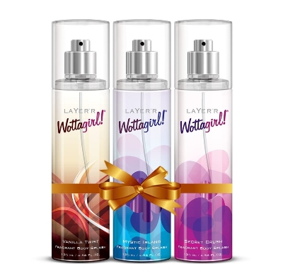 Picture of Layer`r Wottagirl 3pcs Combo Set Amber kiss, Vanila twist, Mystic Island Body Splash For women Long lasting ~135ml