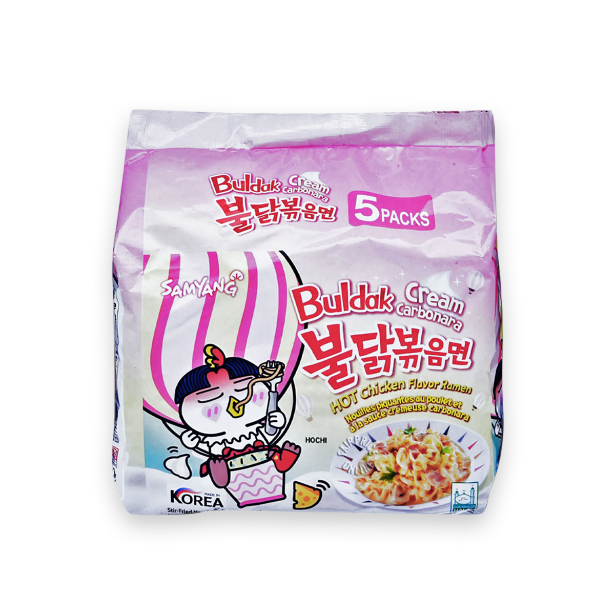 Picture of Cream Carbonara Hot Chicken Flavor Korean Noodles - 700g (Pack of 5)
