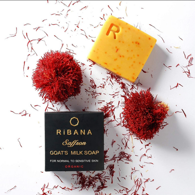 Picture of Saffron Goat's Milk Soap Bar for Deep Moisturization, Hydration, Soft, Smooth Skin - 4.5 Oz Handmade & Organic Goat Milk Soap (Unscented - Natural Ingredients)