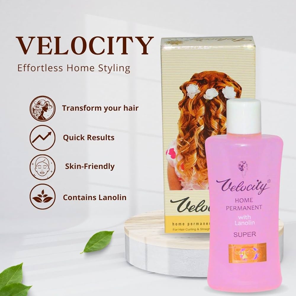Picture of Velocity Home Permanent for Hair Curling and Straightening - 100 ml