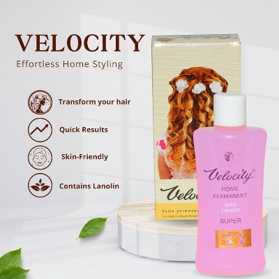 Picture of Velocity Home Permanent for Hair Curling and Straightening - 100 ml