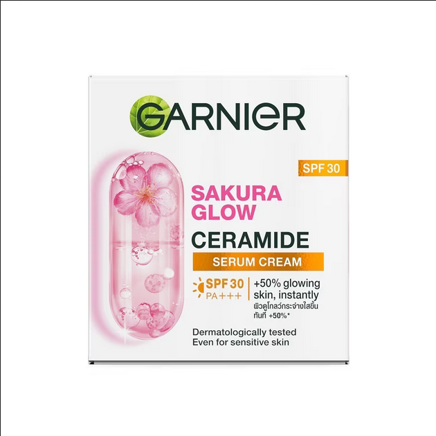Picture of Garnier Garnier Sakura Glow Ceramide Serum Cream SPF30 PA+++50 Ml-Thailand.