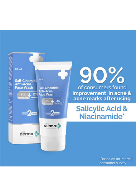 Picture of The derma co Sali-Cinamide Anti-Acne Face Wash with 2% Salicylic Acid & 2% Niacinamide – 80ml
