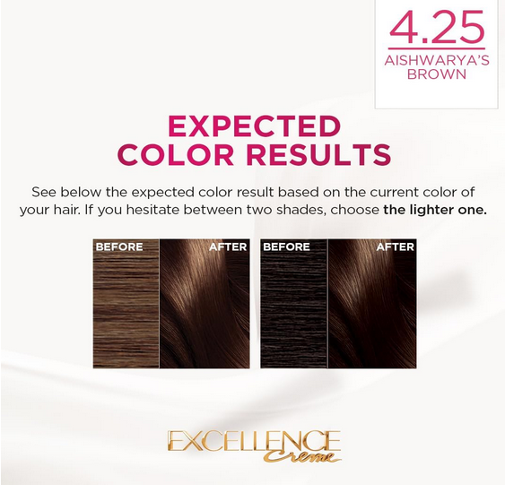 Picture of Loreal Excellence Creme 4.25 Aishwarya’S Brown – Permanent Triple Care Hair Color