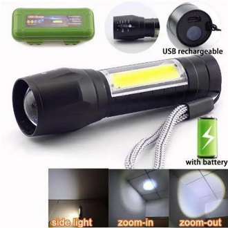 Picture of Rechargeable Flashlight Torch LED USB Portable Torches 3 Modes Mini Camping Lighting