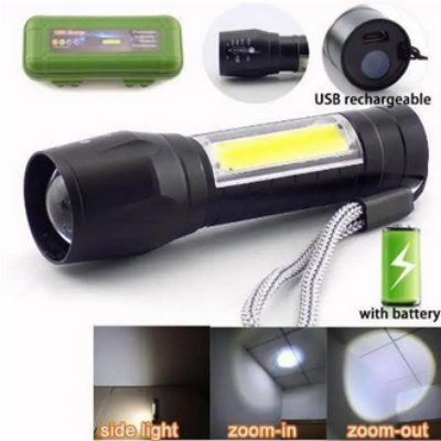 Picture of Rechargeable Flashlight Torch LED USB Portable Torches 3 Modes Mini Camping Lighting