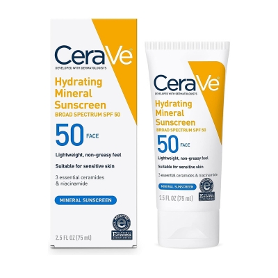 Picture of Cerave Hydrating Mineral Face Sheer Tint Sunscreen Broad Spectrum SPF50 for Sensitive Skin 50ml