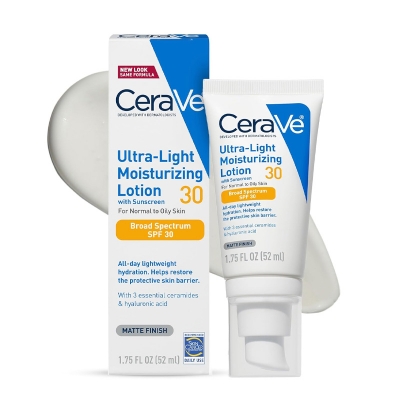 Picture of Cerave Ultra-Light Moisturizing Lotion with Sunscreen SPF 30 for Normal to Oily Skin 52ml