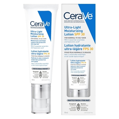 Picture of Cerave Ultra-Light Moisturizing Lotion Broad Spectrum Spf 30 for Normal to Oily Skin 50ml