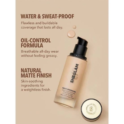 Picture of SHEGLAM Complexion Pro Long Lasting Breathable Matte Foundation - Almond-30ml