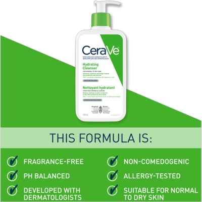 Picture of Cerave Hydrating Facial Cleanser for Normal to Dry Skin 355ml