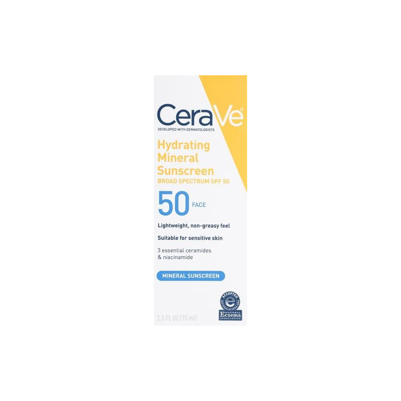 Picture of Cerave Hydrating Mineral Face Sheer Tint Sunscreen Broad Spectrum SPF50 for Sensitive Skin 50ml