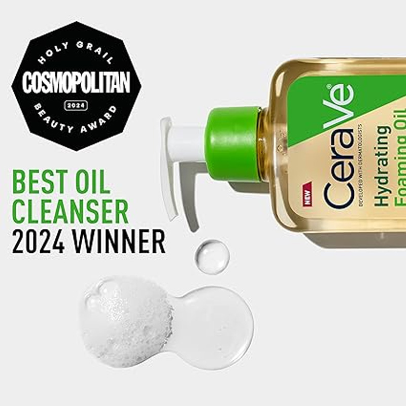 Picture of cerave hydrating foaming oil cleanser for dry to very dry skin 237ml