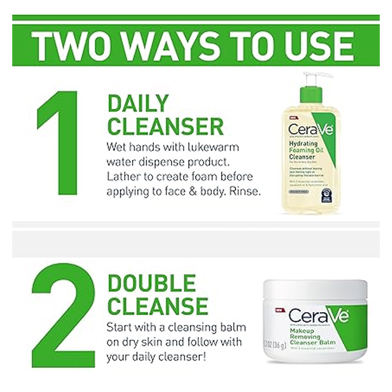 Picture of cerave hydrating foaming oil cleanser for dry to very dry skin 237ml