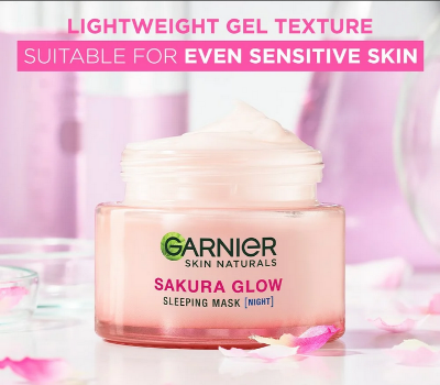Picture of Garnier Skin Naturals Sakura Glow Hyaluron Sleeping Mask Night- 50ml-Thailand.