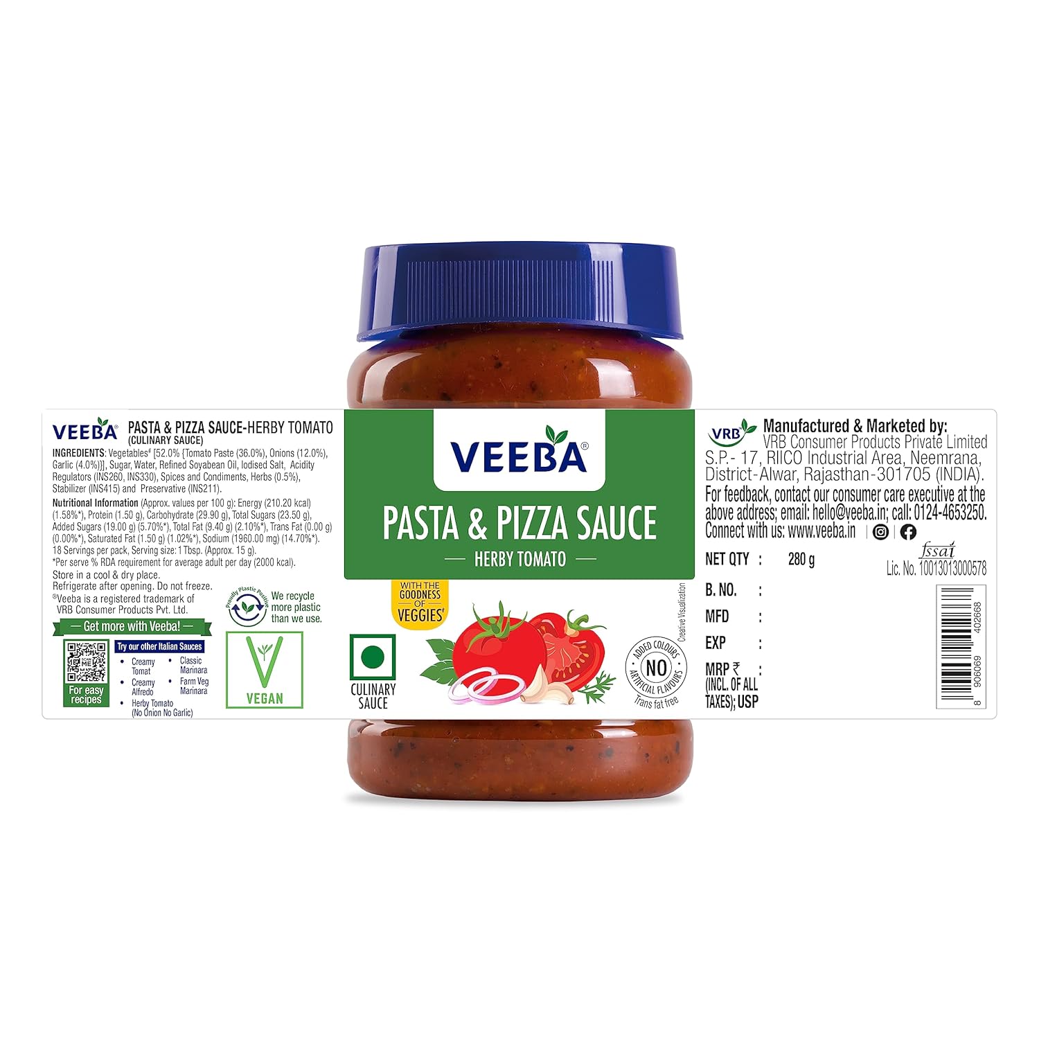 Picture of Veeba pasta &pizza sauce herby tomato