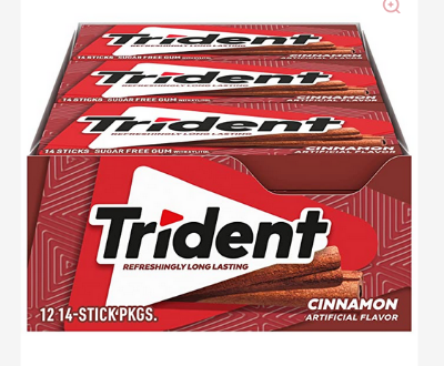 Picture of Trident Cinnamon Sugar Free Gum,12 Packs 1Box