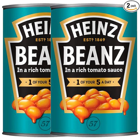 Picture of Heinz Beanz Baked Beans in Rich Tomato Sauce ( Pack of 2), 415g