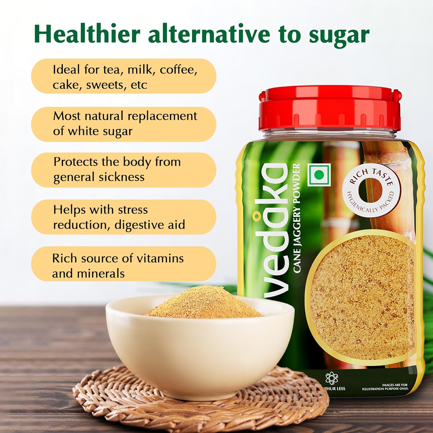 Picture of Vedaka cane jaggery powder