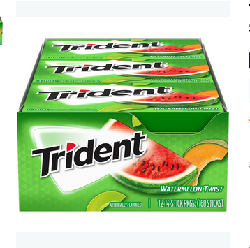 Picture of Trident Water Melon Flavor: Chewing Gum Full Box 12 Pack