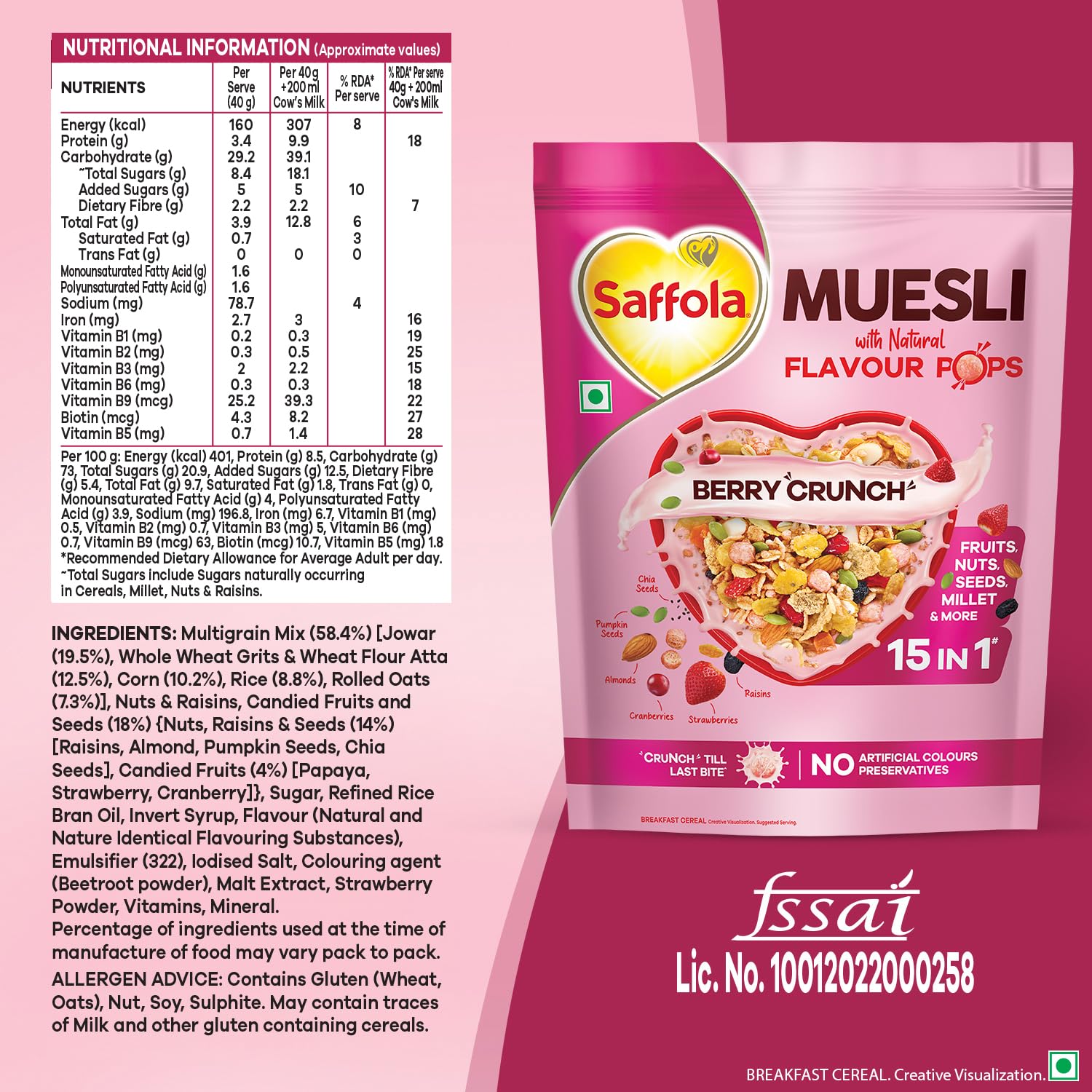 Picture of Saffola  muesli berry crunch
