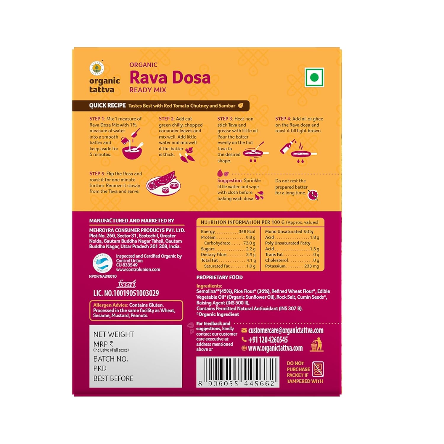 Picture of Organic tattva rava dosa mix