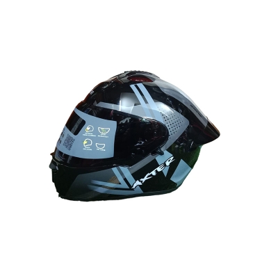 Picture of AEROSTAR AXTER Full Face Glossy Black Helmet ISI And Dot Certified (Whiteand black)