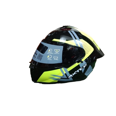 Picture of AEROSTAR AXTER Full Face Glossy Black Helmet ISI And Dot Certified (Black yellow)