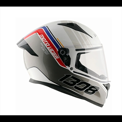 Picture of Bolt Glossy Black full face helmet with dual certification (White And Black)