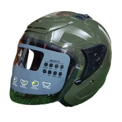 Picture of X-TON PLAIN GLOSSY GREEN CERTIFIED HELMET (Green)
