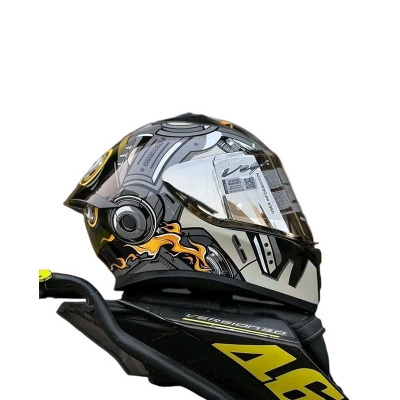 Picture of Bolt Bunny Glossy Black Grey full face helmet with dual certification. (Black grey)