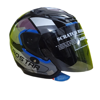 Picture of X-TON DECOR D1 BLACK BLUE CERTIFIED HELMET (Black)
