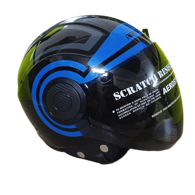 Picture of PULSE DECOR D1 BLACK BLUE CERTIFIED HELMET (Black)