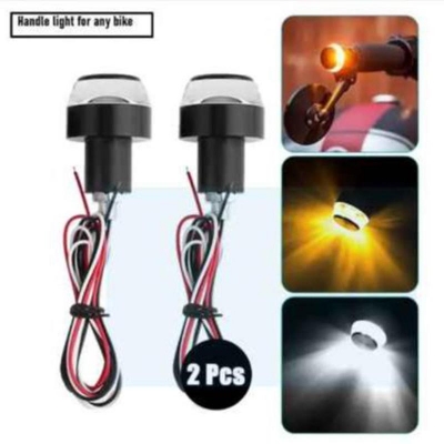 Picture of Motorcycle Turn Signal LED Indicator Light or Handlebar Light for all bike 2Pcs Yellow, Red, Blue (White)