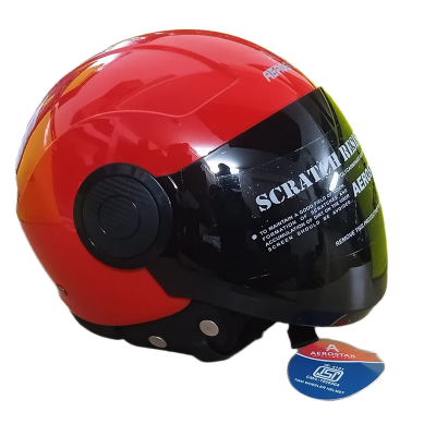 Picture of PULSE PLAIN GLOSSY RED CERTIFIED HELMET (Red)