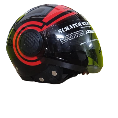 Picture of PULSE DECOR D1 BLACK RED CERTIFIED HELMET (Black)