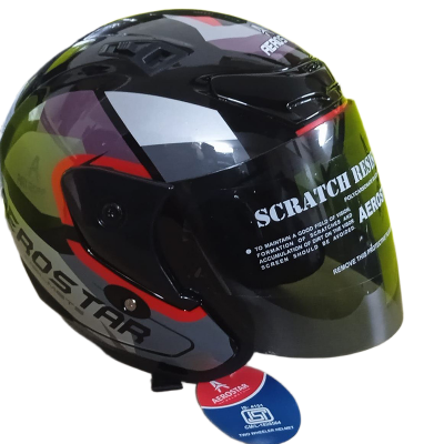 Picture of X-TON DECOR D1 BLACK RED CERTIFIED HELMET (Black)
