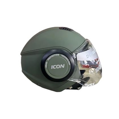 Picture of STUDDS ICON ARMY GREEN HALF FACE BIKE HELMET (Green)