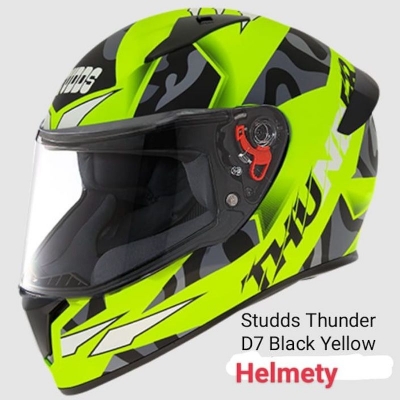 Picture of Studds Thunder D7 Decor With Spoiler Full Face Black Yellow Helmet (Black Yellow)