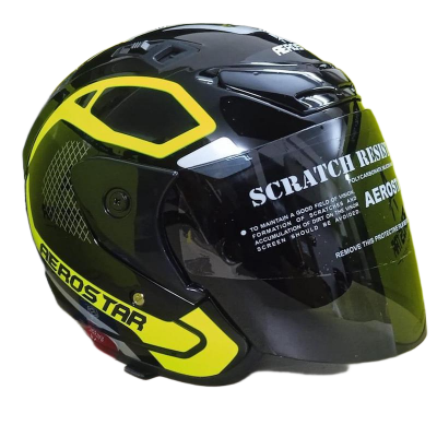 Picture of X-TON DECOR D1 BLACK YELLOW CERTIFIED HELMET (Black)