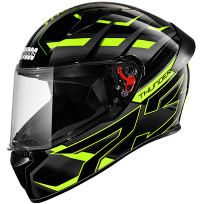 Picture of Studds Thunder D6 Full Face Helmet with Clear Visor Glossy  Black Grey N5 (Black)