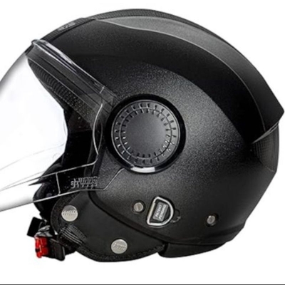 Picture of Studds Urban Black with Black Strip Open Face Helmet (L) (Black)