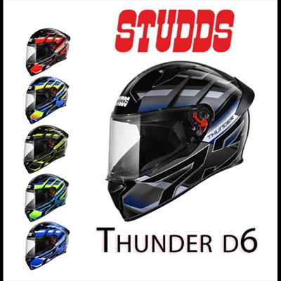 Picture of Studds Thunder D6 new Edition with extra Visor free (Black)
