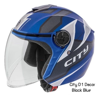 Picture of City Decor D1 Black Blue Best Quality Helmet (Black)