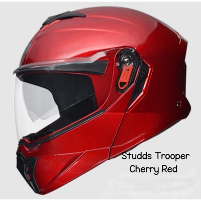 Picture of STUDDS Trooper Flip-up Full Face with Dual Visor Motorbike Helmet  (Cherry Red) (Chili Red)