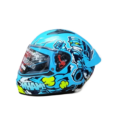 Picture of FULL FACE BIKE STUDDS THUNDER HELMET FOR BIKE RIDER (Black blue)