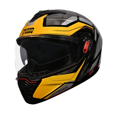 Picture of Studds Trooper D2 Red & YELLOW Full Face Bike Helmet (Black)